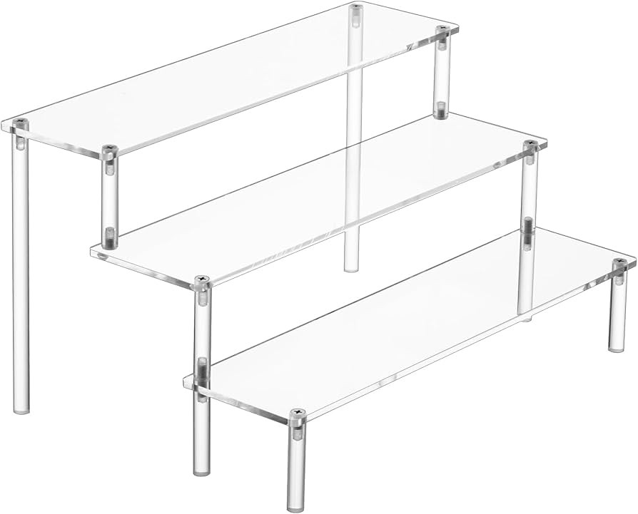 Large Acrylic Display Risers, Perfume Stand Organizer, Clear Acrylic Shelf Risers for Display Sta... | Amazon (US)