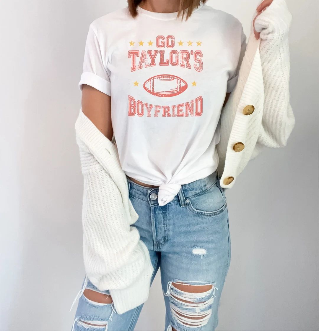 Go Taylor's Boyfriend Shirt, Funny Football Shirt, Funny TS Inspired Shirt, Vintage Football Unis... | Etsy (US)