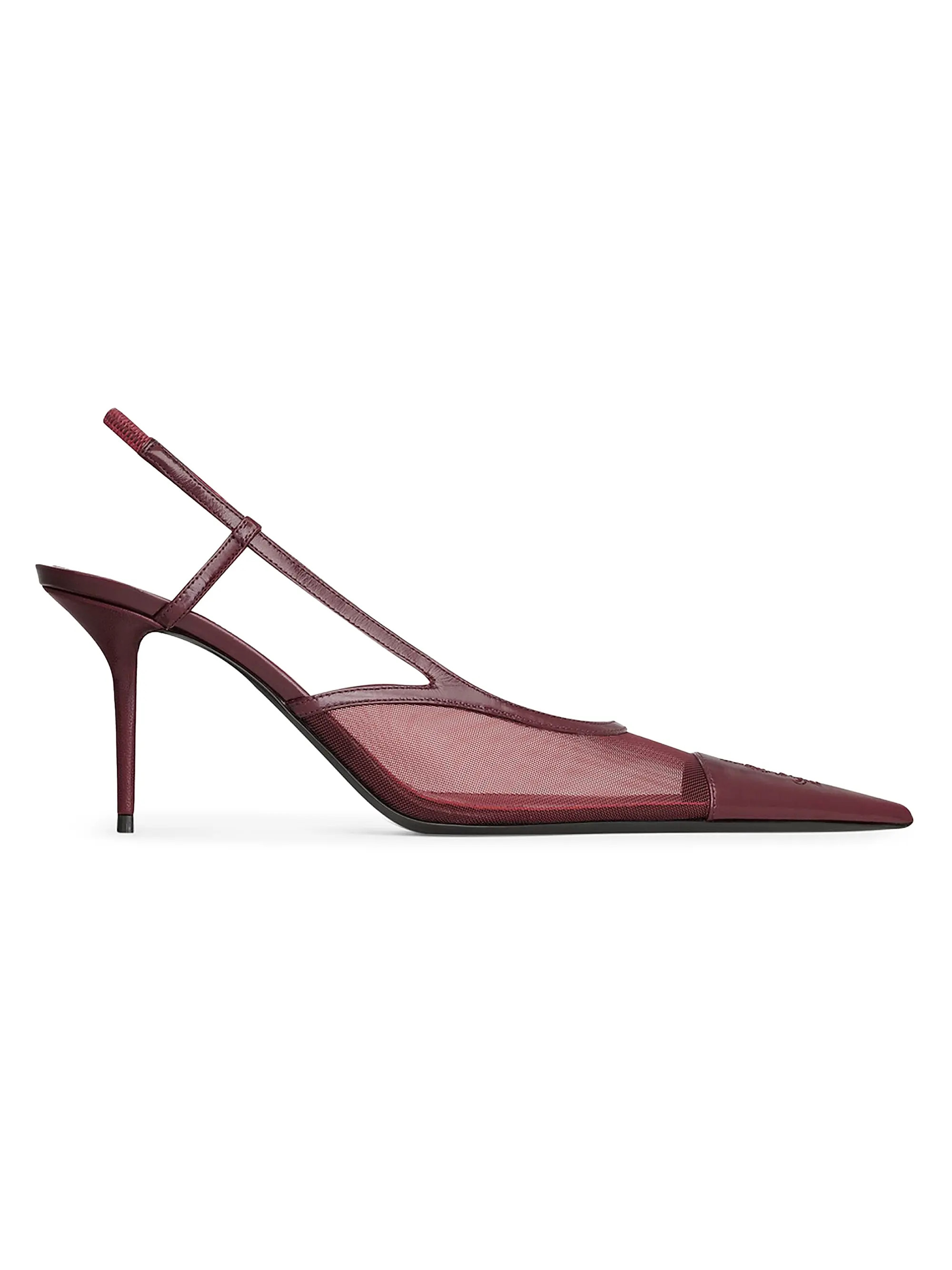 Saint Laurent Ren\u00e9e Slingback Pumps in Mesh | Saks Fifth Avenue | Saks Fifth Avenue