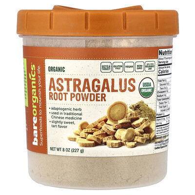 BareOrganics, Organic Astragalus Root Powder, 8 oz (227 g) | iHerb