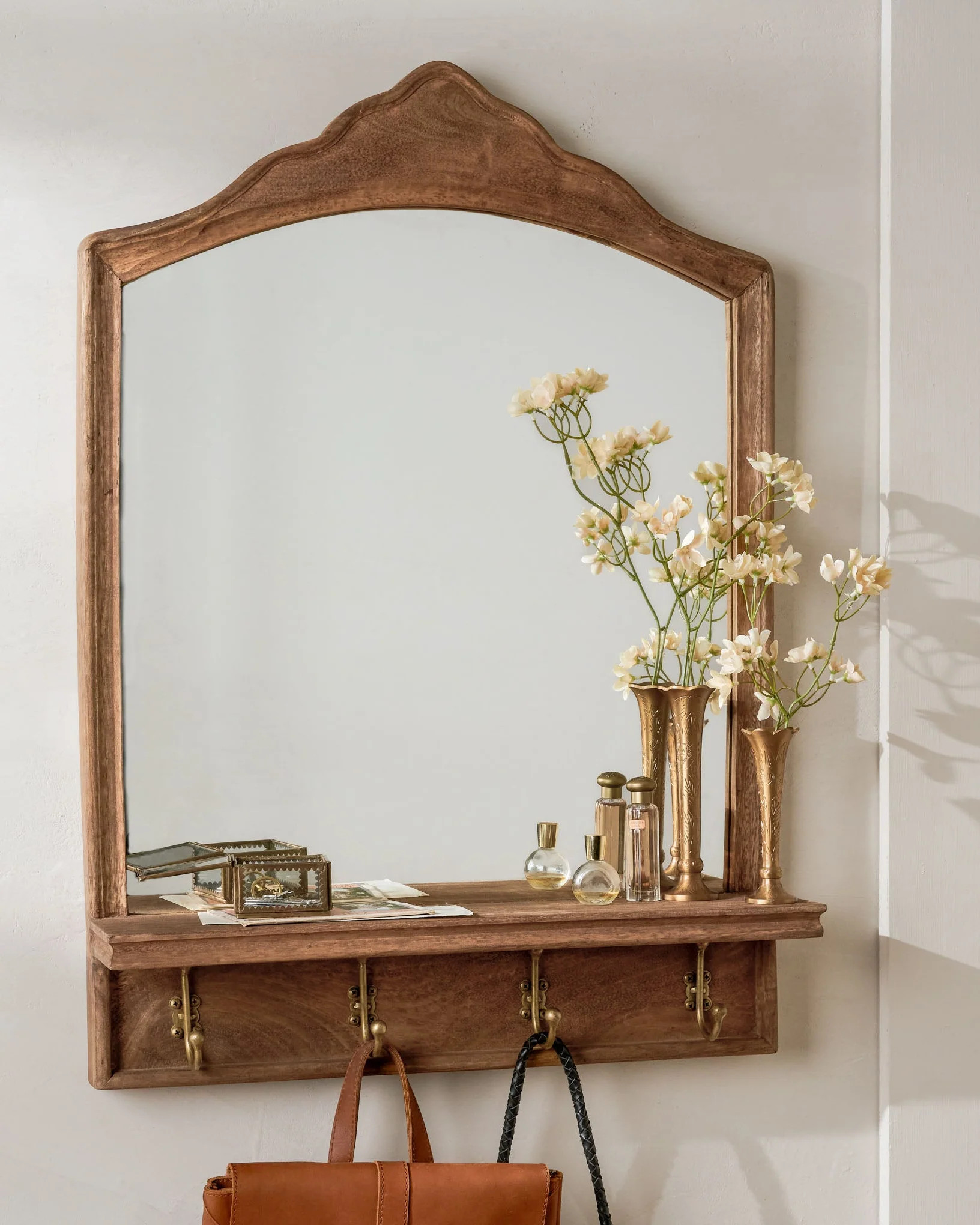 James Mirror with Hooks and Shelf | Magnolia