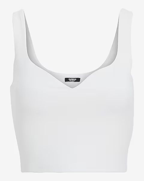 Body Contour High Compression Sweetheart Neckline Cropped Tank | Express (Pmt Risk)