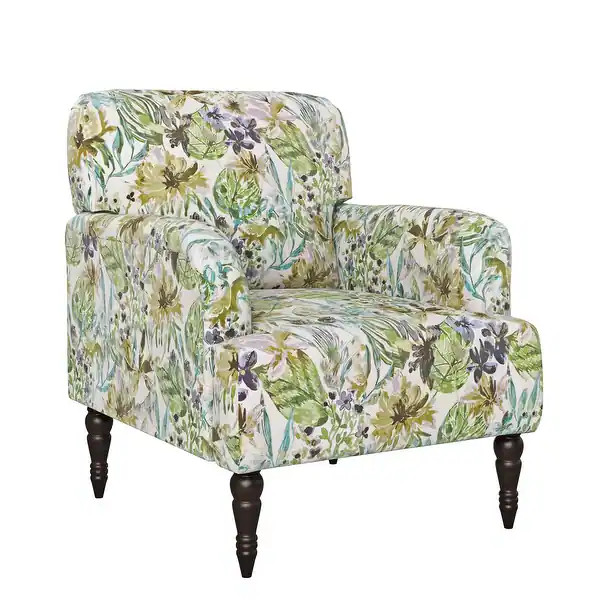 Copper Grove Desden Botanical Velvet Arm Chair - Cream Multi | Bed Bath & Beyond