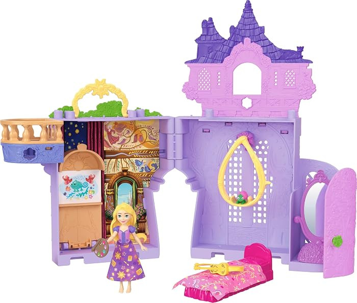 Mattel Disney Princess Toys, Rapunzel Storytime Stackers Doll House Tower with Rapunzel Small Dol... | Amazon (US)
