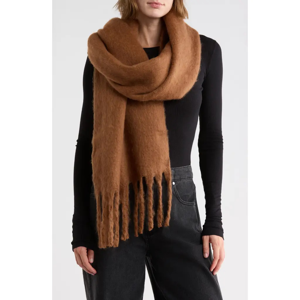 Nordstrom Oversized Brushed Scarf in Tan at Nordstrom Rack | Nordstrom Rack