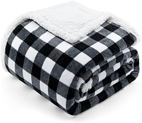 BEAUTEX Sherpa Fleece Flannel Throw Blanket, Super Soft Warm Buffalo Plaid Plush Blankets and Thr... | Amazon (US)