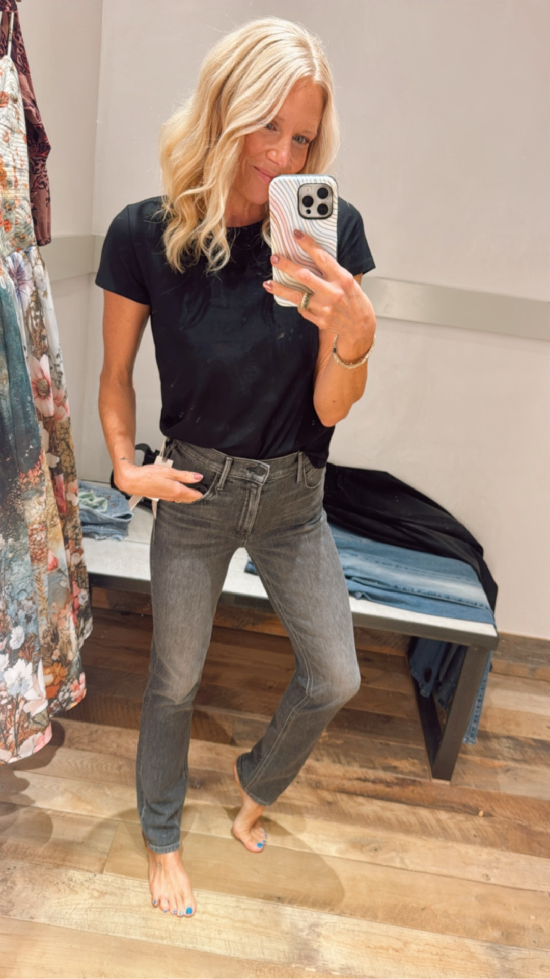 Black denim 
Washed black denim
Dark grey denim 

#LTKOver40 #LTKSeasonal #LTKStyleTip