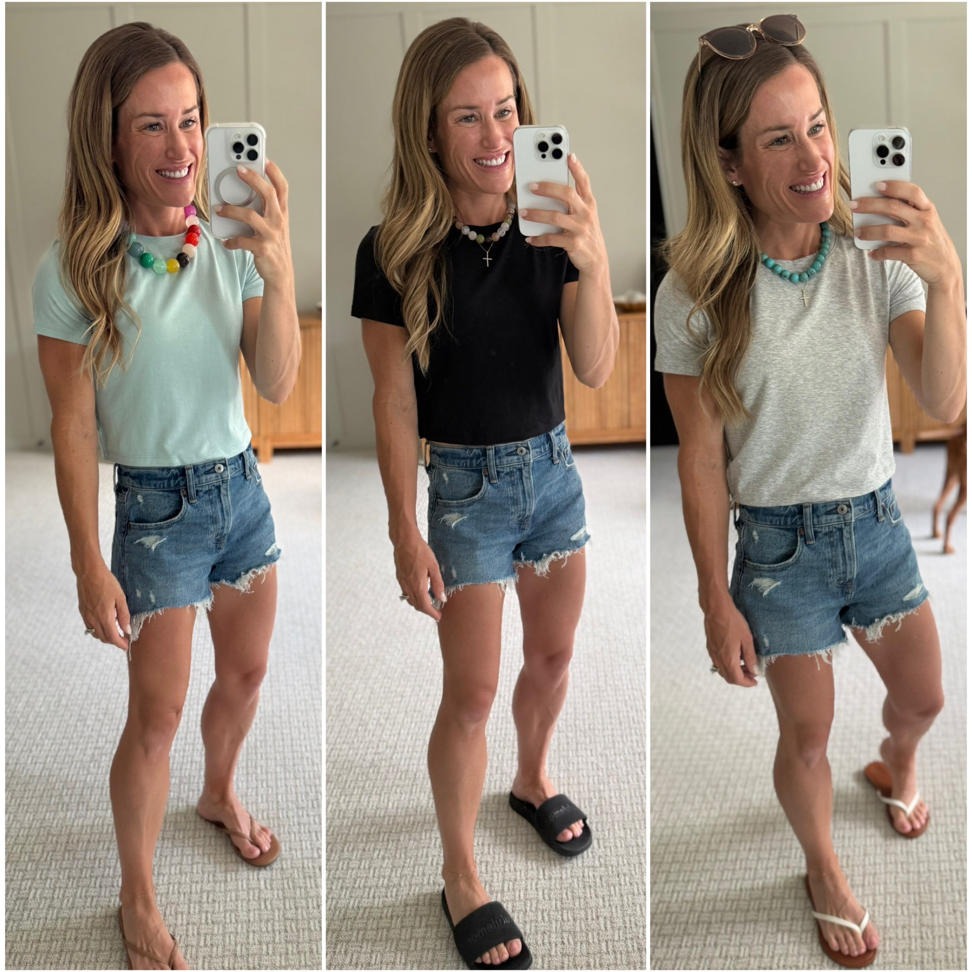 Amazon basic tees for the win 
Summer outfits 
Vacation outfits

#LTKootd #LTKgrwm #LTKmomlife