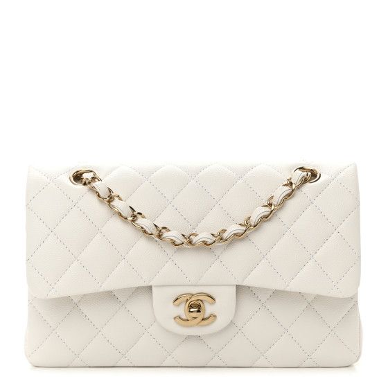 Caviar Quilted Small Double Flap White | FASHIONPHILE (US)