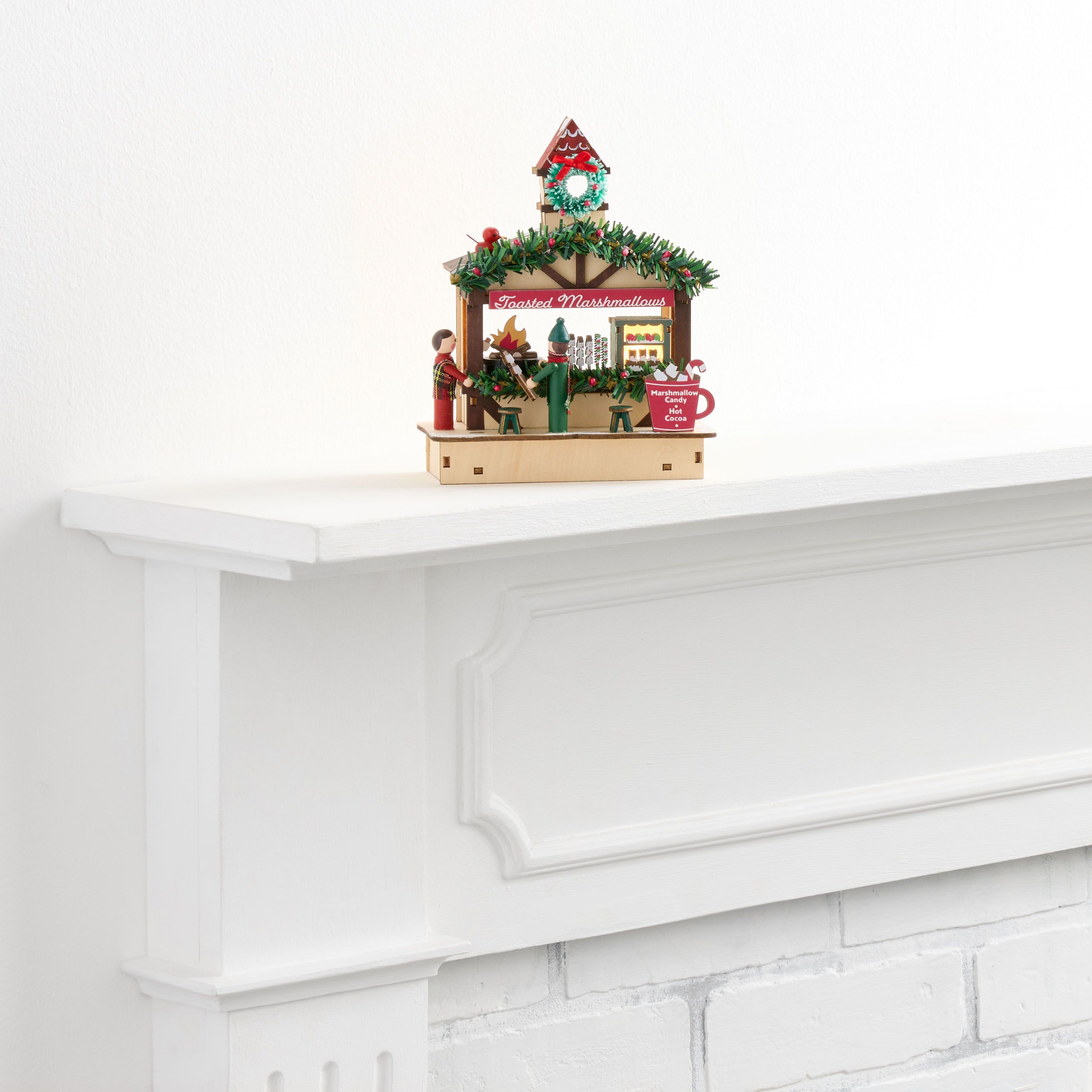 Laser Cut Wood Marshmallow Stall LED Light Up Decor | World Market