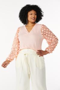 Plus Size Petal Balloon Sleeve Top | Cato Fashions