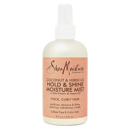 SheaMoisture Hold & Shine Coconut & Hibiscus Moisture Mist Frizz Control for Thick Curly Hair 8 oz Pack of 2 | Walmart (US)