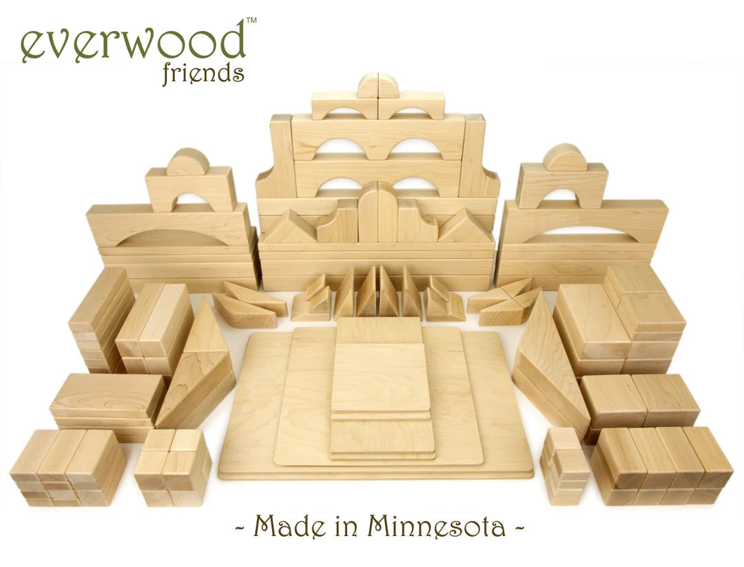 Natural Wood Building Blocks  Solid Maple Blocks Set for Kids - Etsy | Etsy (US)