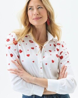 Embroidered Hearts Shirt | Chico's