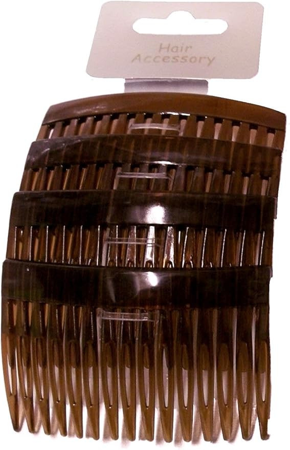 Set of 4 Tort Plain Hair Combs Slides 7cm (2.8'') | Amazon (UK)