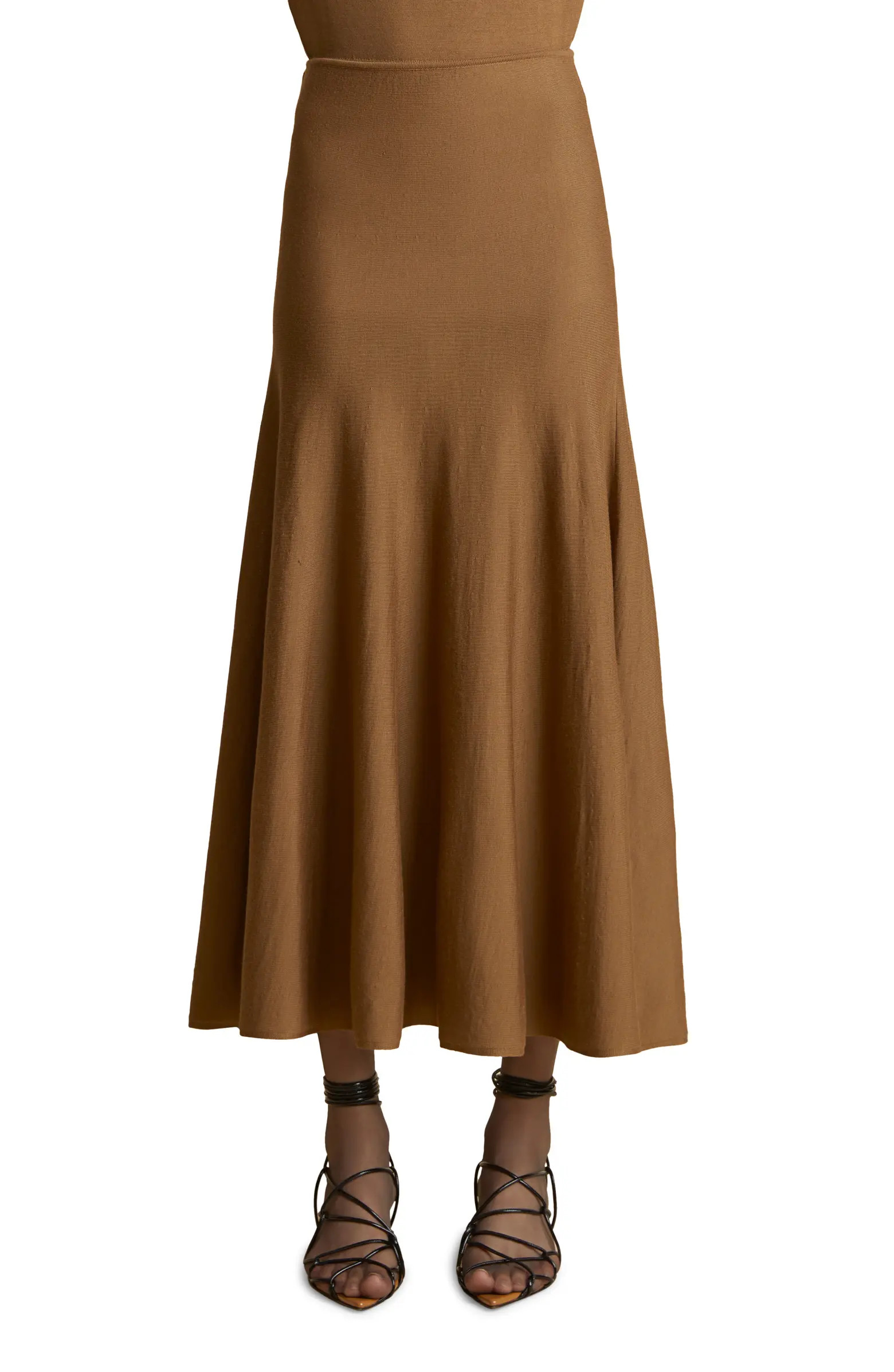 Khaite Mayu Wool Blend Midi Sweater Skirt | Nordstrom | Nordstrom