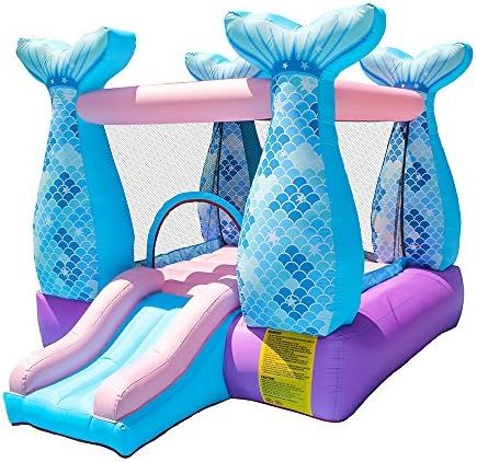 Doctor Dolphin Bounce House Inflatable Mermaid Bouncy Castle House with Air Blower for Kids Party | Amazon (US)