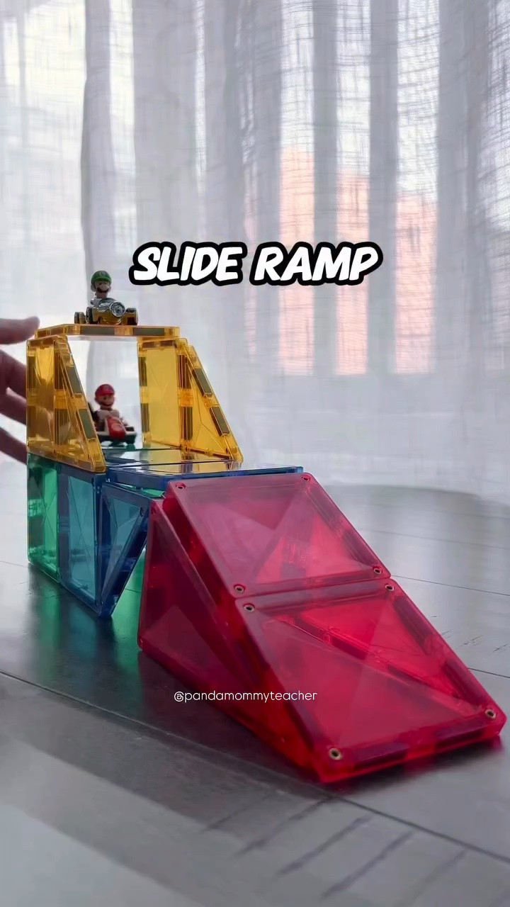 Build a fast and fun slide ramp with just 20 tiles! Simple, sturdy, and perfect for endless races.

#MagneticTileFun #STEMPlay #magnetictiles #magnetictilescreations