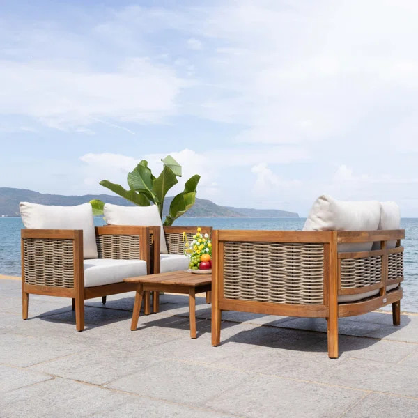 Sulaimon 4 Piece Patio Conversation Set | Wayfair North America