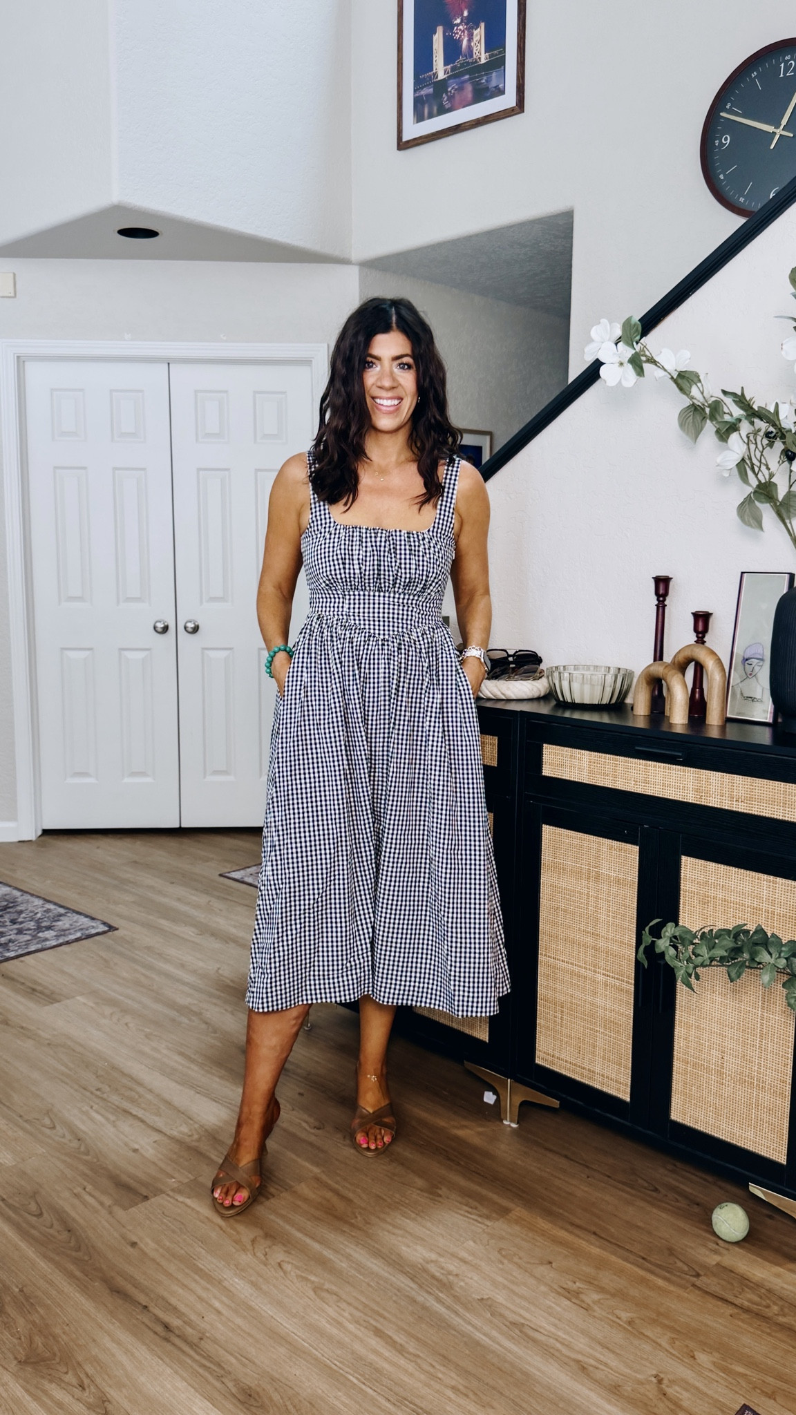 Express try on
In a medium gingham dress

#LTKMidsize #LTKOver40 #LTKSaleAlert