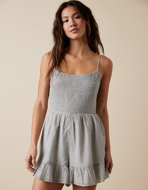 AE Smocked Cut-Out Romper | American Eagle Outfitters (US & CA)