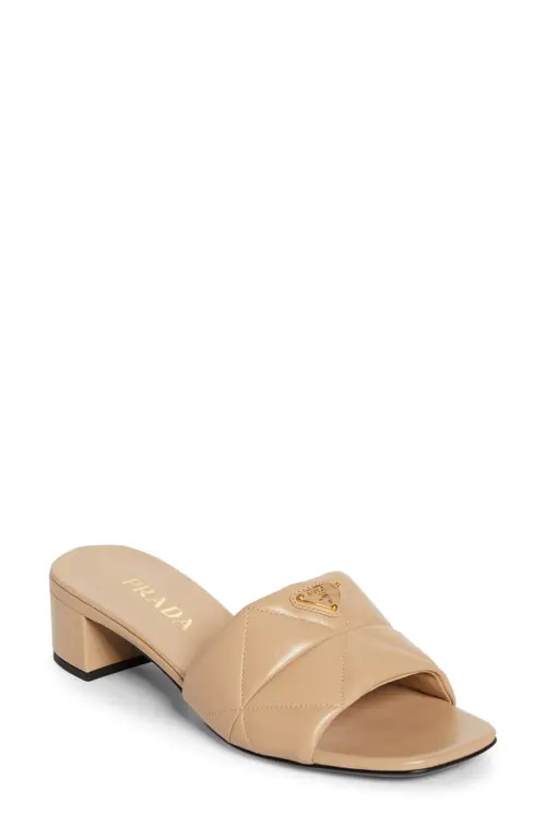 Prada Diagram Slide Sandal in Sabbia at Nordstrom, Size 8.5Us | Nordstrom