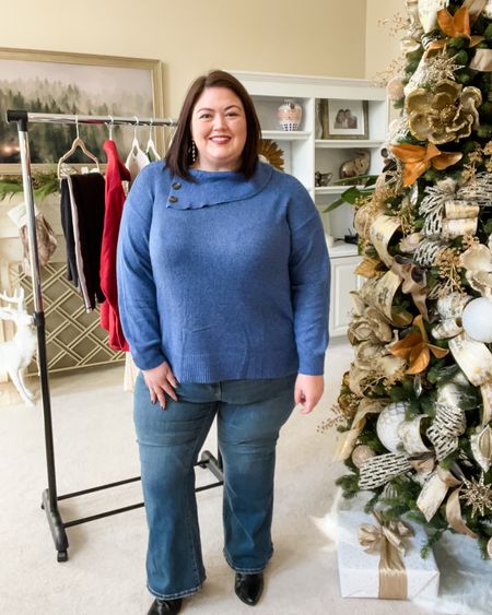Black Friday deals for plus sizes - this sweater is so soft and these high waisted flare jeans fit great  

#LTKcurves #LTKunder50 #LTKsalealert