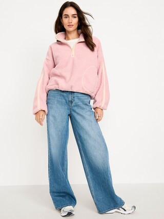 Loose Sherpa Quarter-Zip Pullover | Old Navy (US)