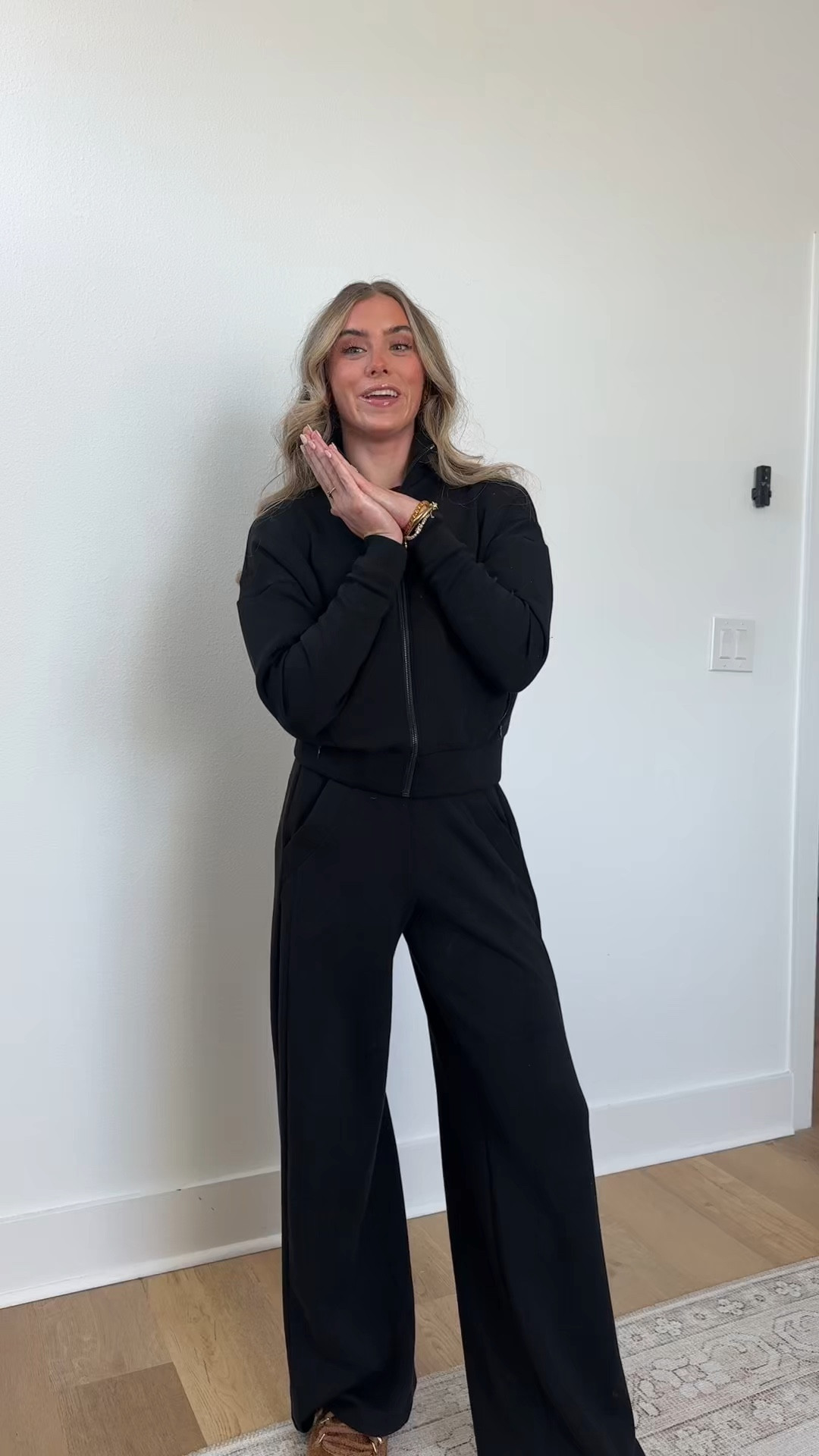 Spanx matching set size XS! Our SPANX AirEssentials® Track Jacket is made with our ultra-drapey spacer fabric that's breathable, light-as-air, and oh-so soft. This front-zip design features classic track jacket details, like convenient front pockets, a full-length zipper, and classic mockneck for an easy, sporty look. Designed with 4-way stretch, it's the perfect easy layer to have on hand. Whether you're traveling, running errands, or lounging at home, this throw-on-and-go jacket will truly take you anywhere and everywhere. And that’s why We Live in SPANX™ @Spanx 

#LTKTravel #LTKSeasonal #LTKootd