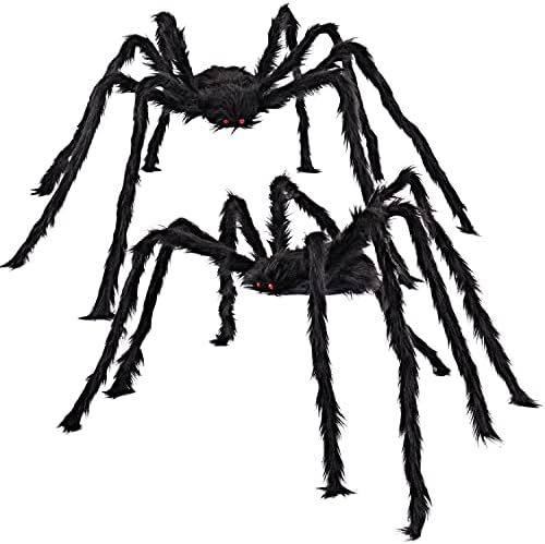 Amazon.com: JOYIN 2 Pack 5 Ft. Halloween Outdoor Decorations Hairy Black Spider, Scary Giant Spid... | Amazon (US)