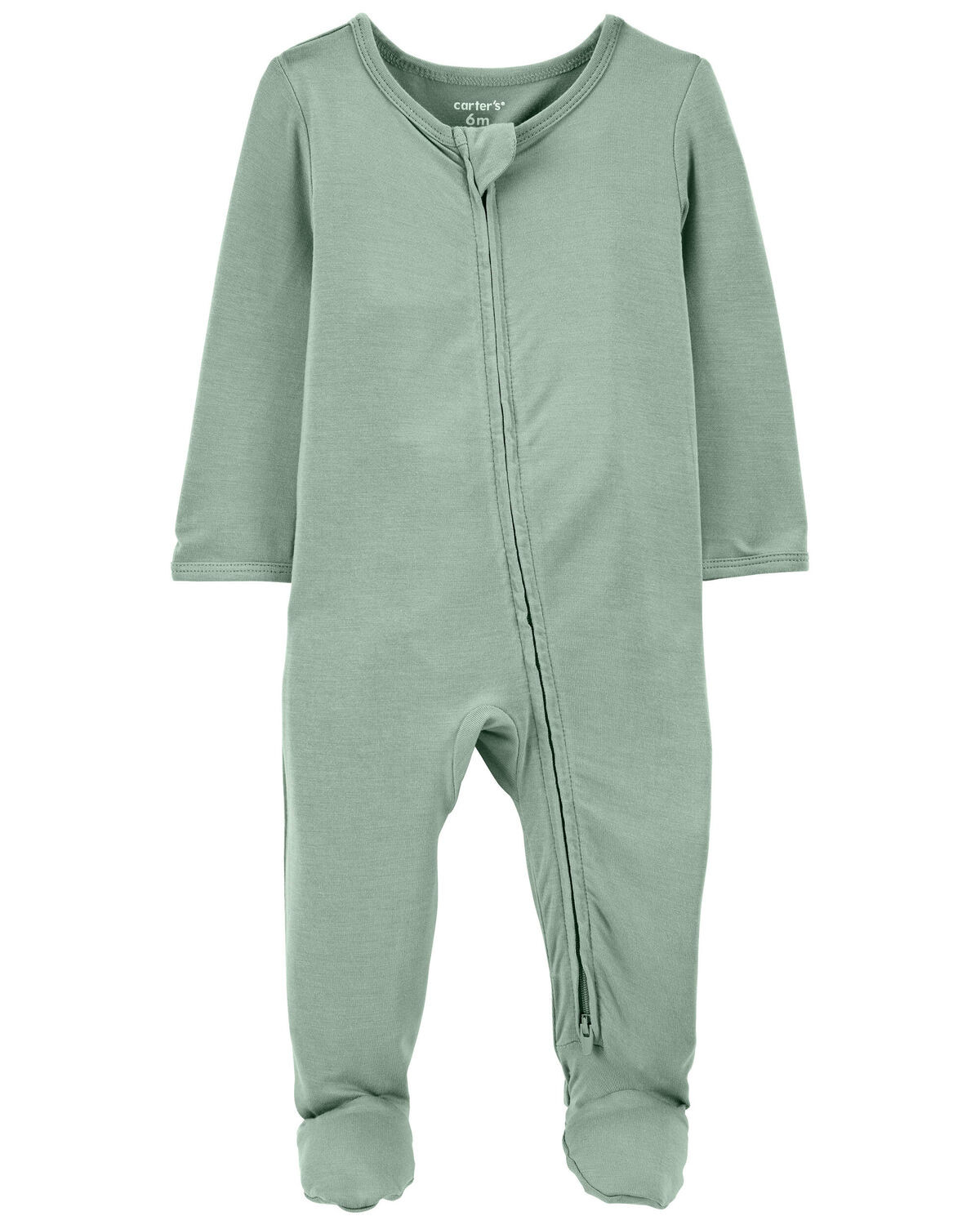 Green Baby Zip-Up PurelySoft Sleep & Play Pajamas | carters.com | Carter's