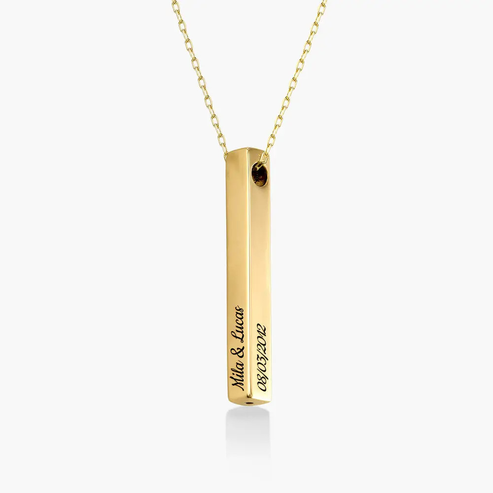 Pillar Bar Necklace - 14K Solid Gold | Oak & Luna (US)