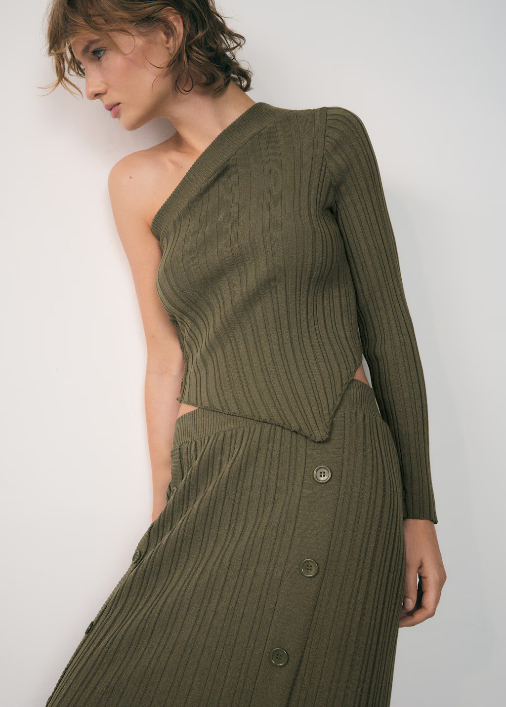 Ribbed Asymmetric sweater | MANGO (UK)