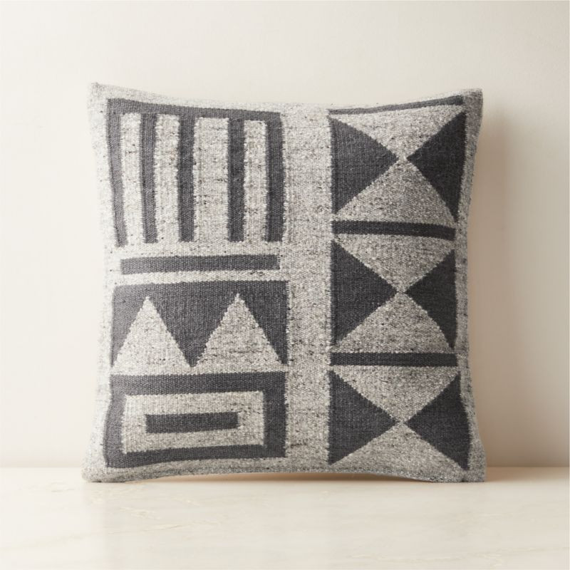 Lekki Linen Grey Throw Pillow with Down-Alternative Insert 20" by Ackerman | CB2 | CB2