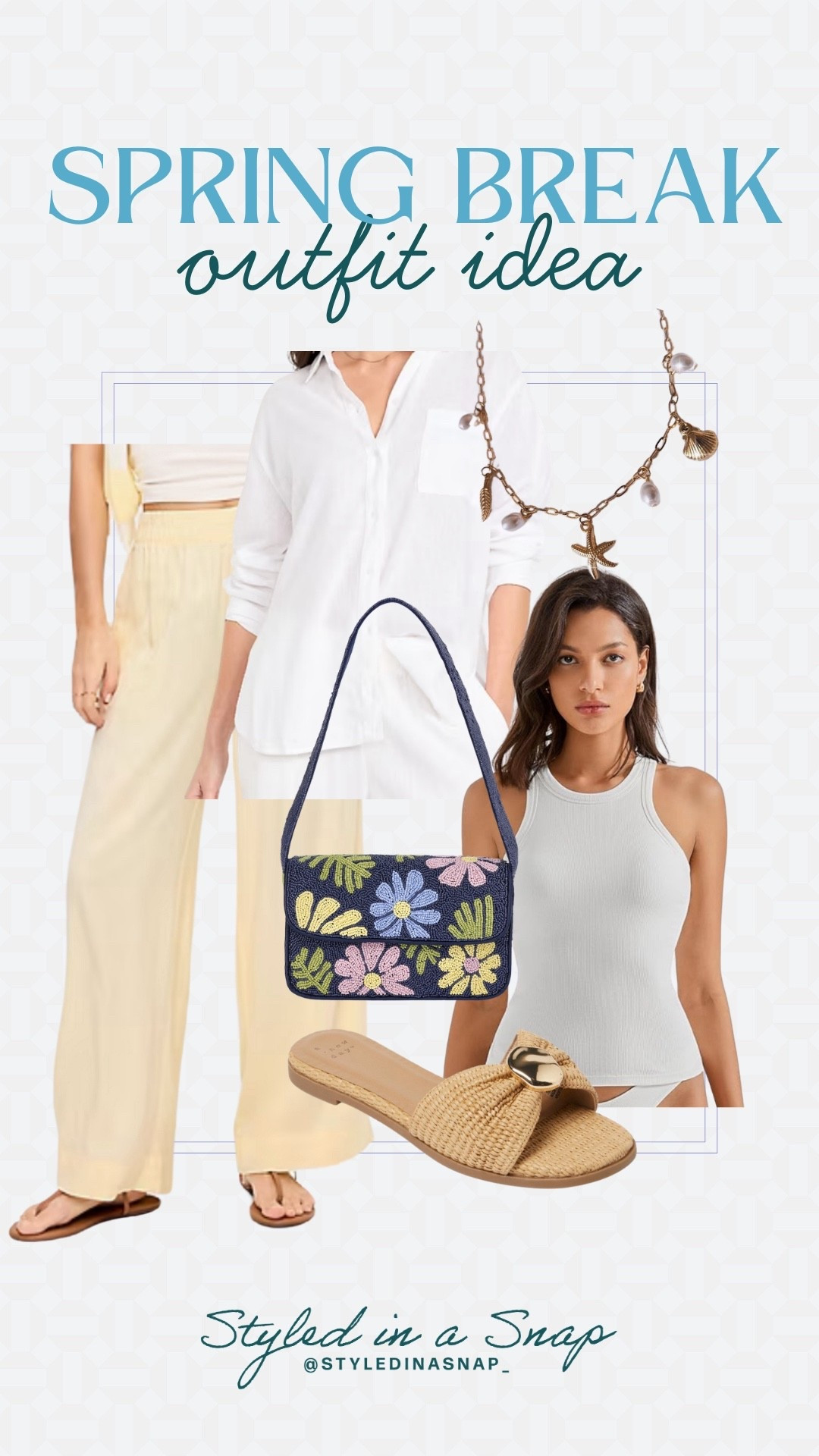 I love this boutique inspired, beaded bag from Walmart. The colors are stunning and the yellow looks so good with these wide leg pants. Butter yellow is such a gorgeous color, I love it for spring break and beyond.
Mom approved spring outfit, affordable spring outfit 

#LTKPetite #LTKSeasonal #LTKOver40