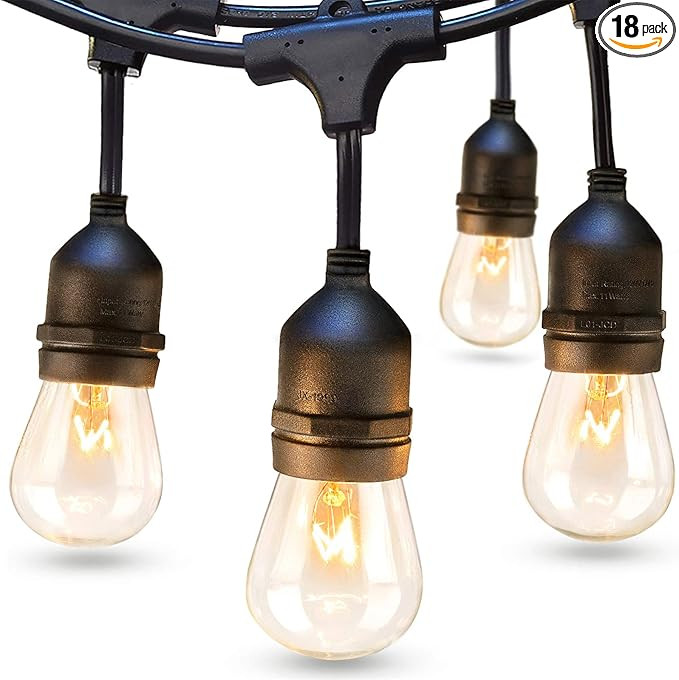 addlon 48 FT Outdoor String Lights Commercial Grade Weatherproof Strand, 16 Edison Vintage Bulbs(... | Amazon (US)