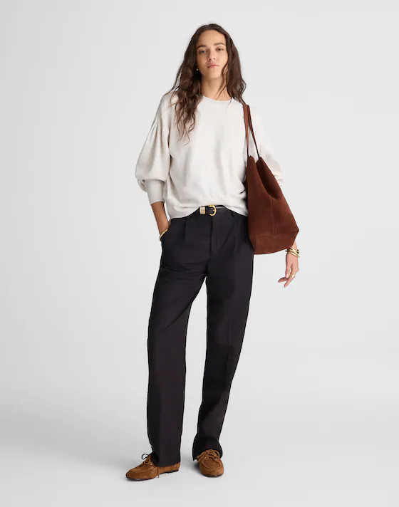 Double-Faced Puff-Sleeve Sweatshirt | Madewell