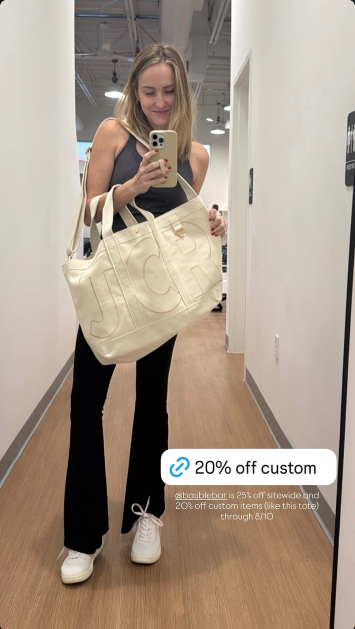 Bauble bar is 25% off sitewide and 20% off custom items like this tote now through 8/10.