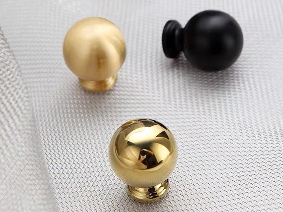Brass Knobs Pulls Brass Drawer Pull MCM Cabinet Knob Drawer Knob Dresser Pulls Polished Gold Brus... | Etsy (US)