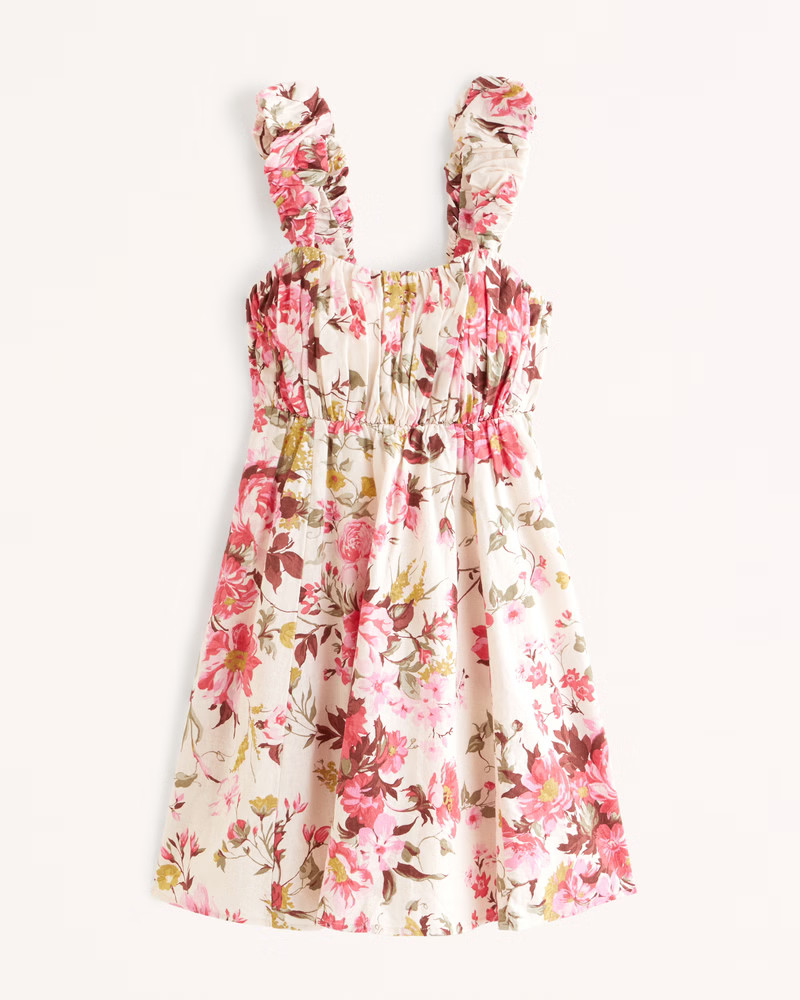 Puff Strap Babydoll Mini Dress | Abercrombie & Fitch (US)