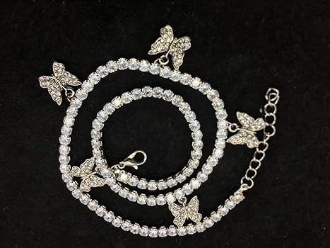 ZYIJUNY Butterfly Necklace Tennis Chain Butterfly Choker Bling Iced Cubic Zirconia CZ Butterfly N... | Amazon (US)