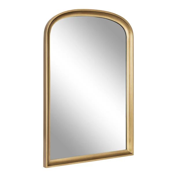 Kate and Laurel Hatherleigh Modern Arched Wooden Wall Mirror, 24 x 36, Gold, Decorative Wood Bask... | Walmart (US)
