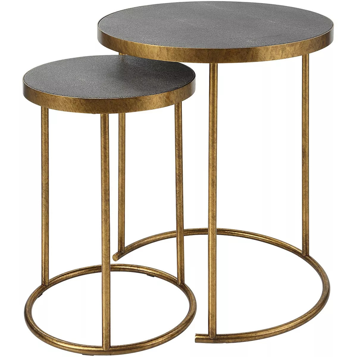 Uttermost Aragon 19.5" Wide Gold and Brass Nesting Tables Set of 2 | Target