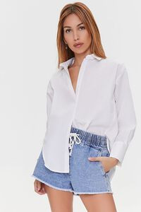 Frayed Drawstring Denim Shorts | Forever 21 (US)