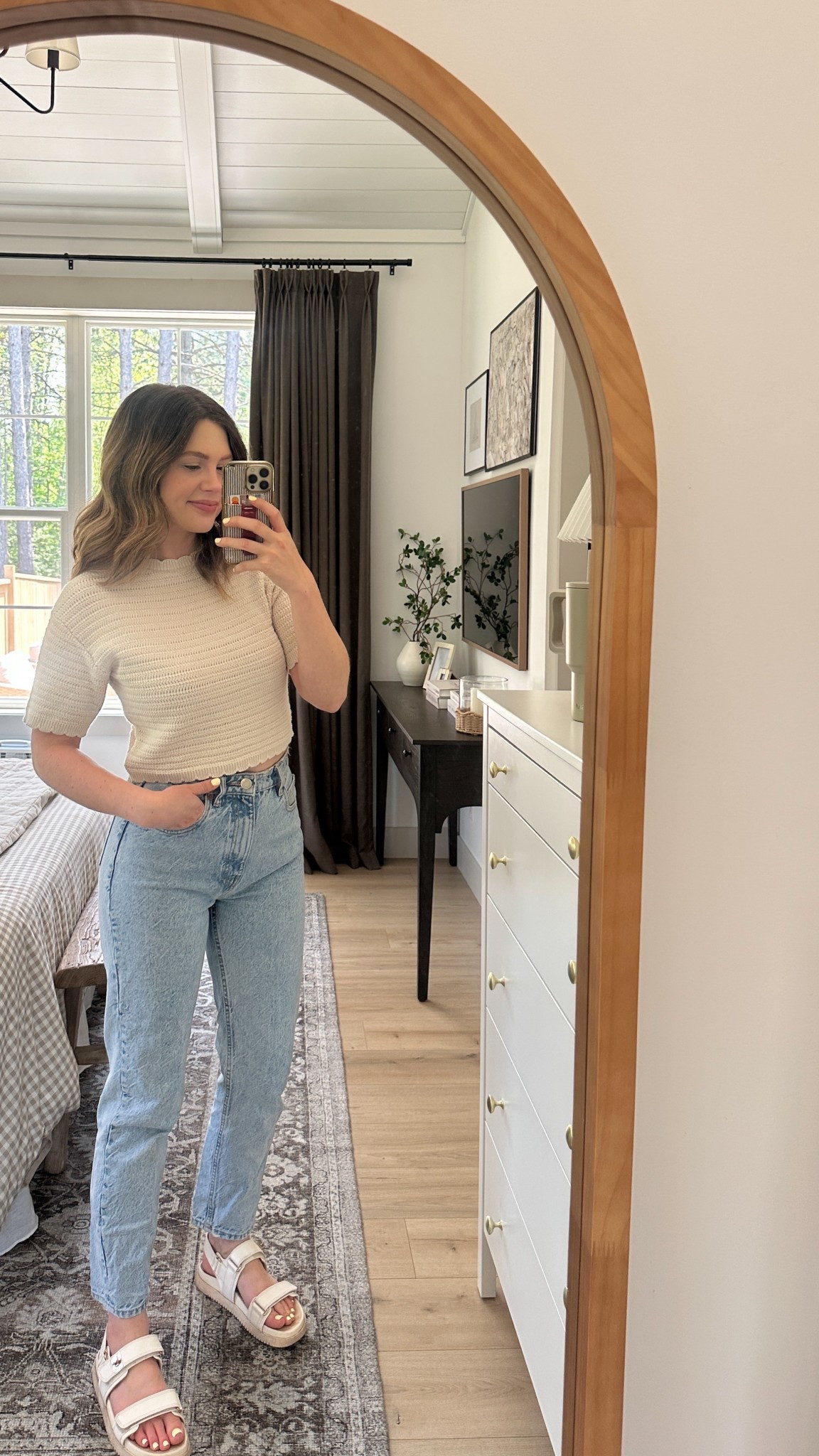 The cutest new sweater tee from Target! And my most worn sandals from last summer 👏🏻 Jeans are thrifted Zara 

#LTKSeasonal #LTKStyleTip #LTKSummerEdit