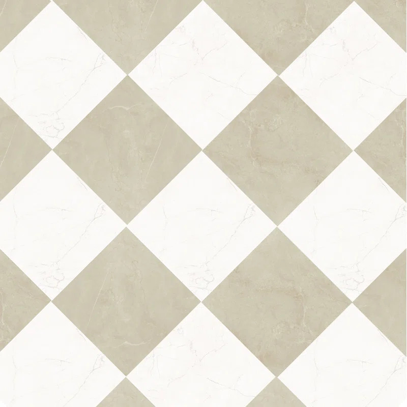 Sophia Checkerboard 12" x 12"  Porcelain Marble-Look Floor Tile (33.44 Sq. Ft. / Case) | Wayfair North America