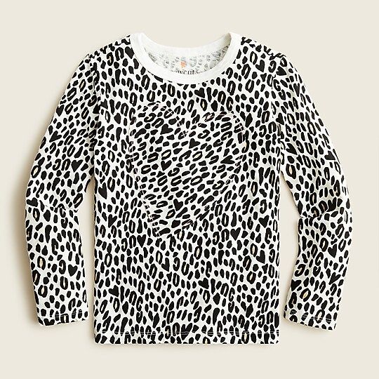 Girls' printed heart-patch T-shirt | J.Crew US