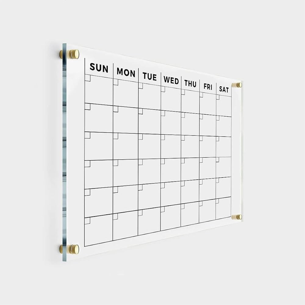 Monthly Acrylic Wall Calendar - Personalized Calendar 2024, Personalized Dry Erase Board, Horizon... | Amazon (US)