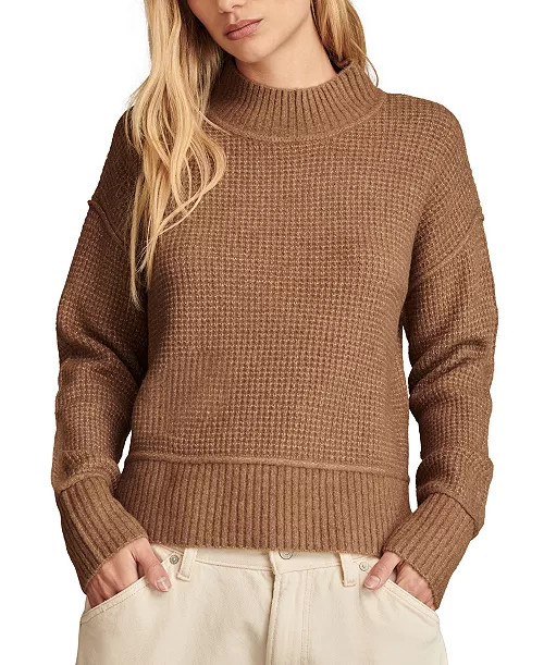 Lucky Brand Women's Mock Neck Waffle-Knit Sweater - Macy's | Macy's