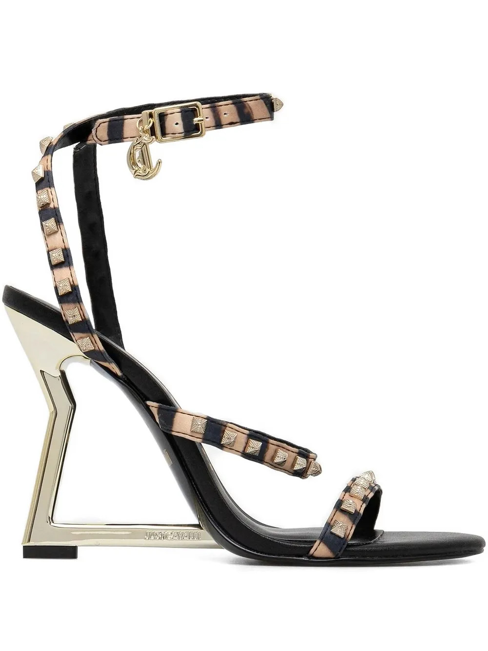 geometric-heel studded sandals | Farfetch Global